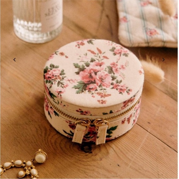 Sézane Jewelry Case Vintage Flower Print Organic Cotton - Picture 1 of 8